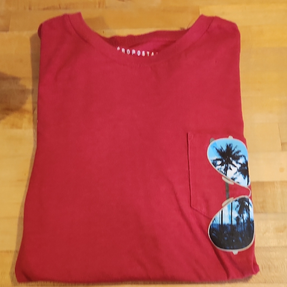 Aeropostale Red Short Sleeve Tee with Graphic Patches